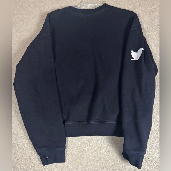 Twitter Sweater Women L Black Pullover Long Sleeve Crew Neck Comfort SweatShirt - Picture 7 of 7